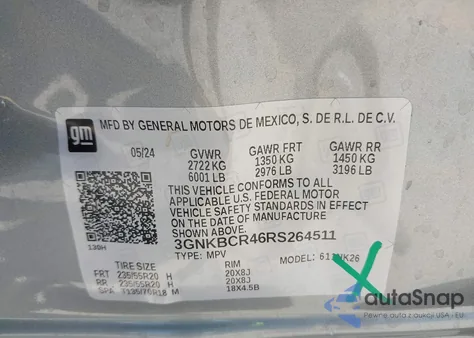 2024 Chevrolet Blazer Fwd 2Lt from USA, damaged, VIN 3GNKBCR46RS264511